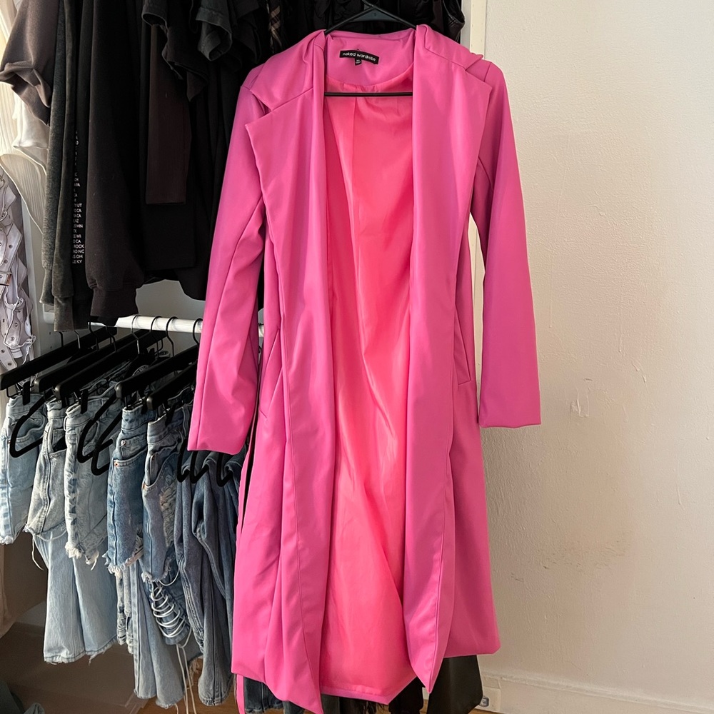 Naked Wardrobe Pink Faux Leather Jacket *Never Worn*